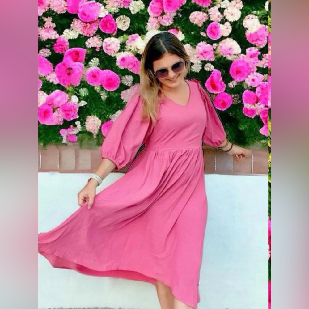 Nursing Queen Midi-Length Nursing Dress- Vintage Rose 2.0 - XS (2/4) Pink